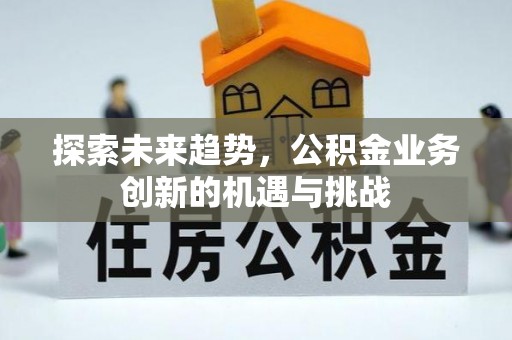 宜黄探索未来趋势，公积金业务创新的机遇与挑战